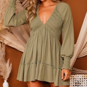 Super Cute Green Mini Dress